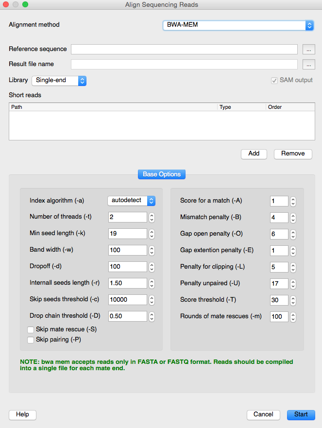 BWA MEM Dialog